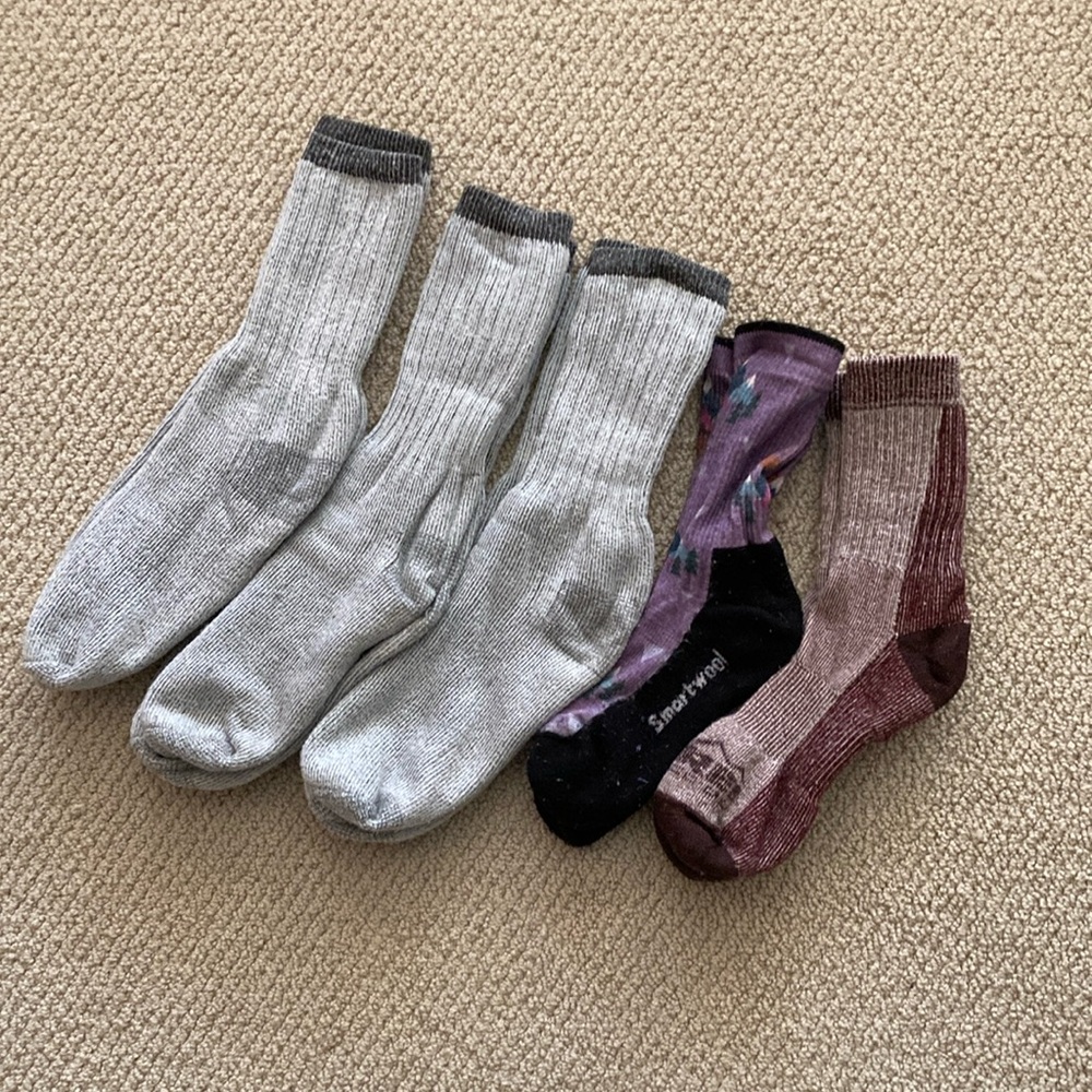 Smartwool REI Co-op Women’s Wool Socks Set of 5 Winter Gear Active Hiking EUC